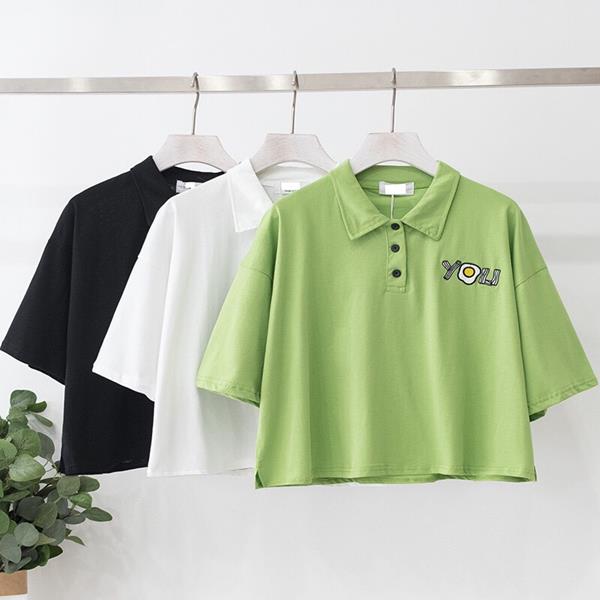 Áo Polo Croptop Tay Lỡ