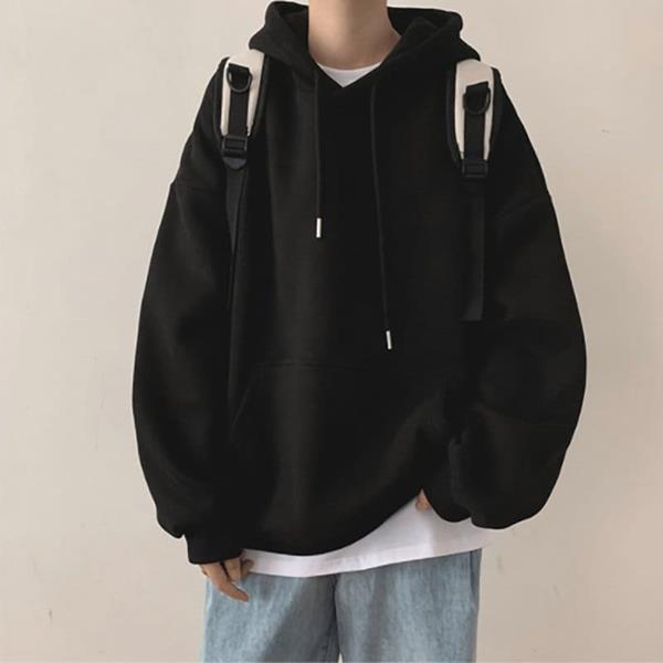 Áo Hoodie Trơn Màu Đen