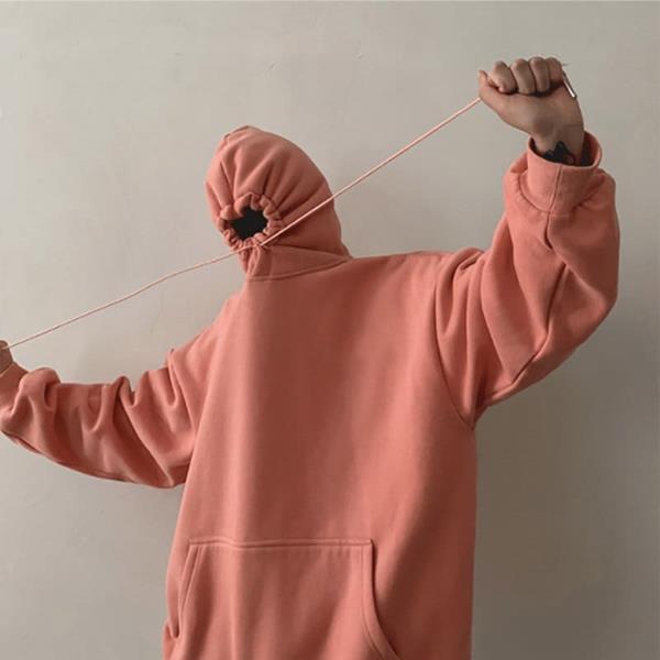 Áo Hoodie Trơn Màu Hồng Dâu