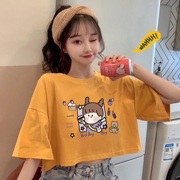 Áo Croptop Cổ Tròn Mẫu Buy Buy