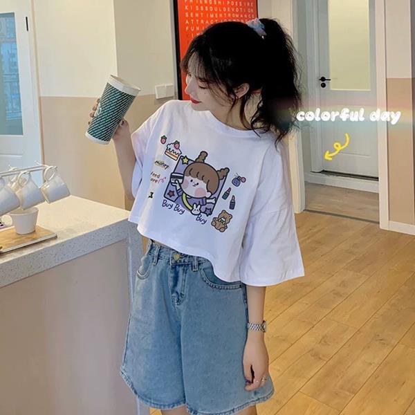 Áo Croptop Cổ Tròn Mẫu Buy Buy