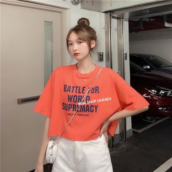 Áo Croptop Cổ Tròn Battle For World