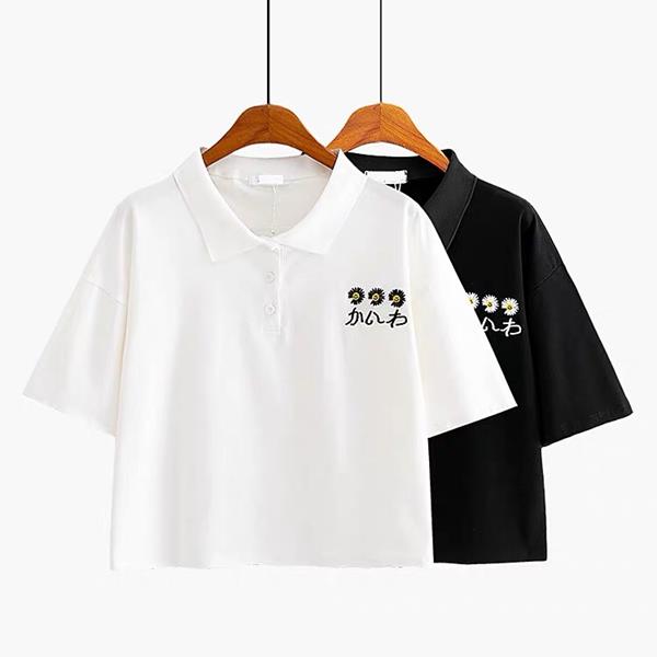 Áo Polo Croptop Tay Lỡ